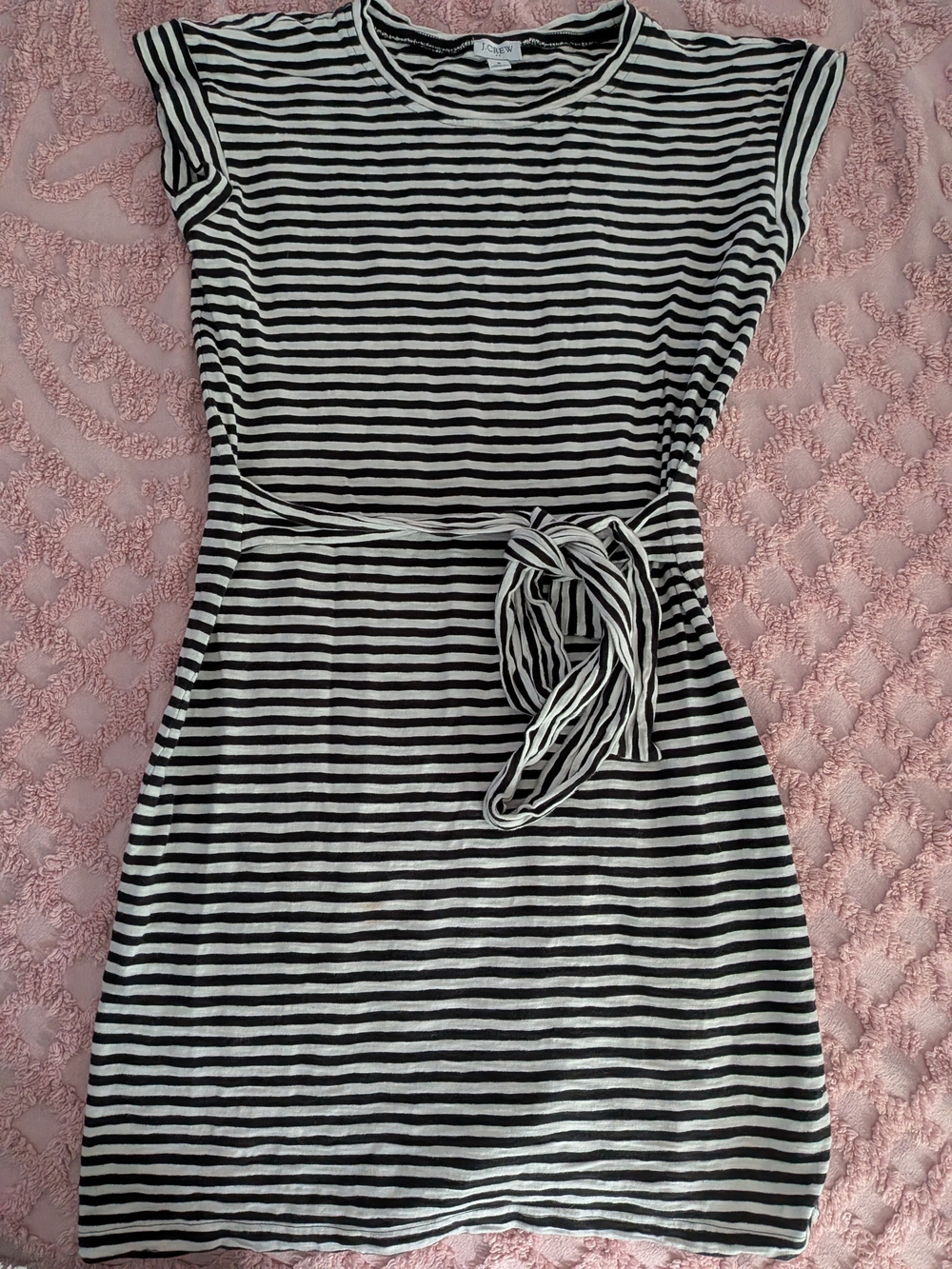 J Crew 100% Cotton Striped Black & White Dress - Picture 1 of 3